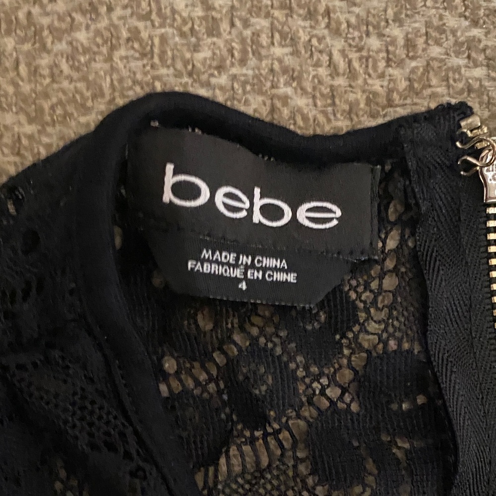 bebe Black Patterned Crop Top - Picture 5 of 6